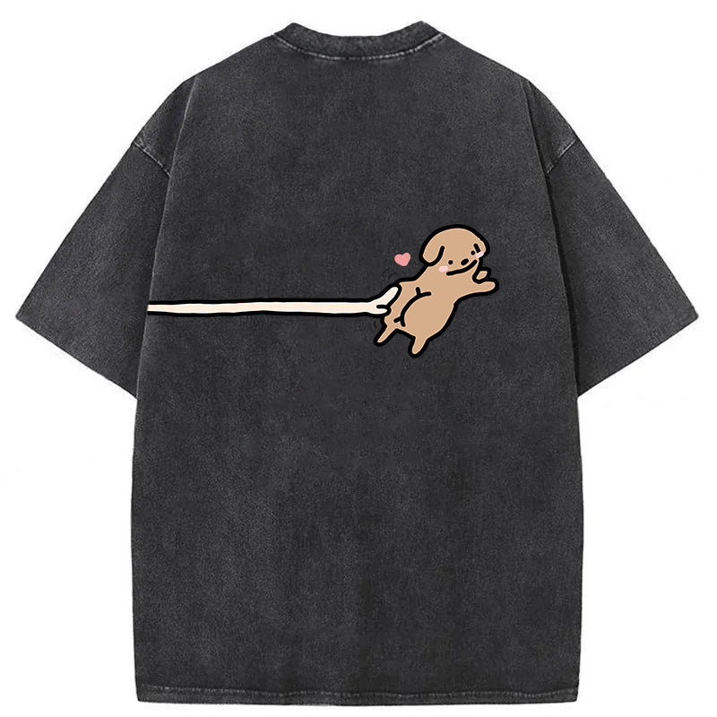 Funny Puppy Cartoon Washed Unisex Tee
