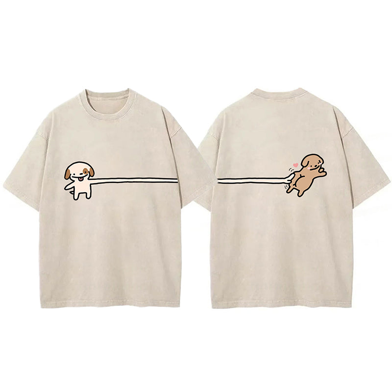 Funny Puppy Cartoon Washed Unisex Tee