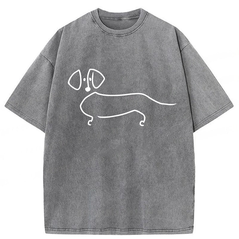 Dachshund Sketch Washed Unisex Tee