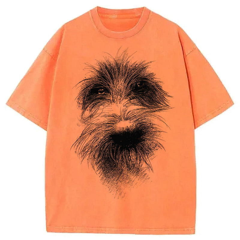 Cute Dogs Drawing Washed Unisex Tee
