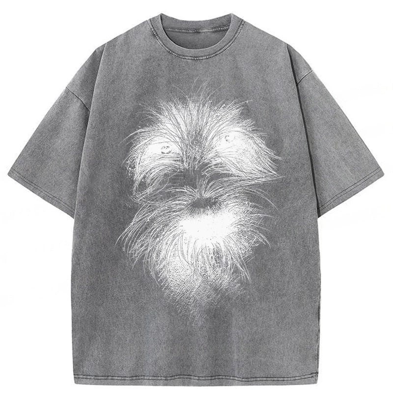 Cute Dogs Drawing Washed Unisex Tee