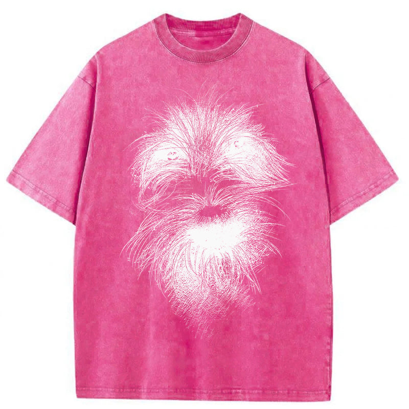 Cute Dogs Drawing Washed Unisex Tee