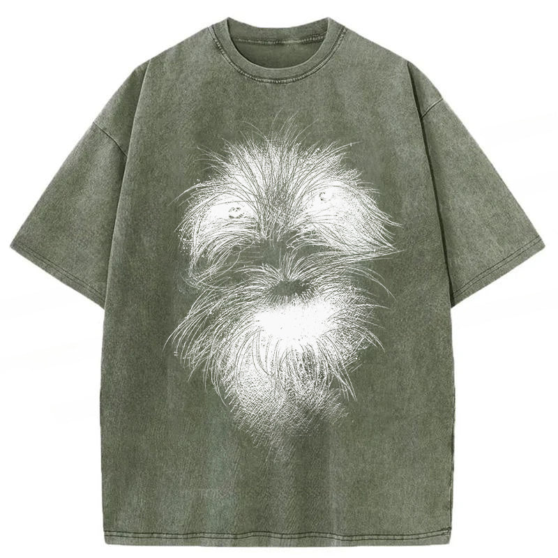 Cute Dogs Drawing Washed Unisex Tee