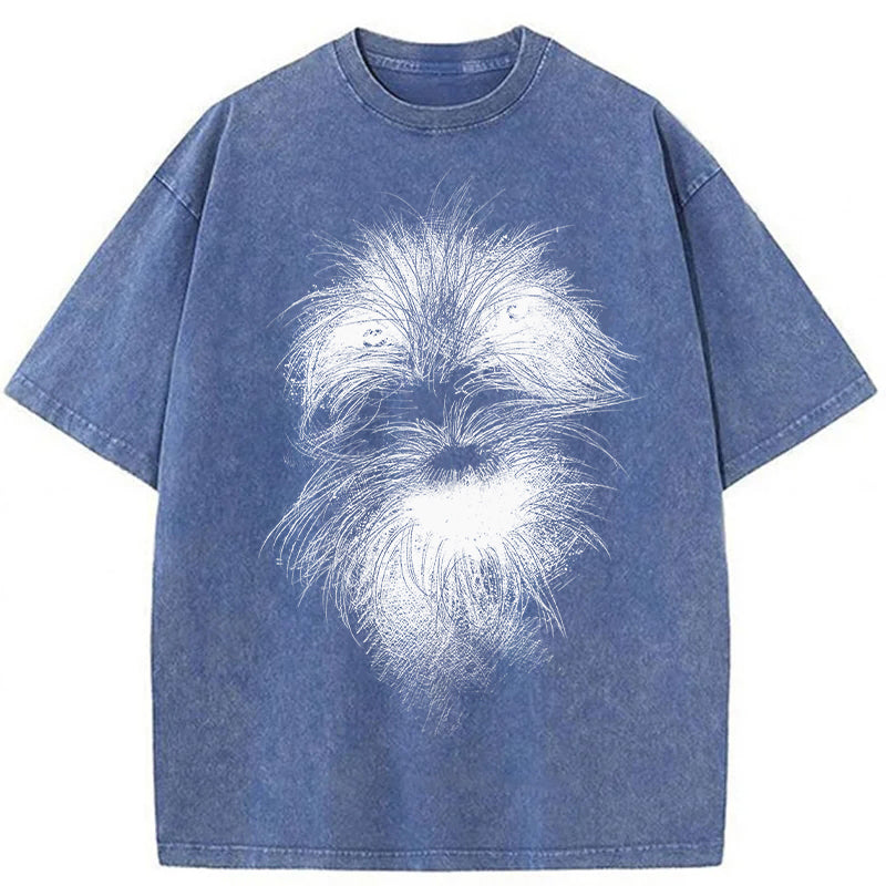 Cute Dogs Drawing Washed Unisex Tee