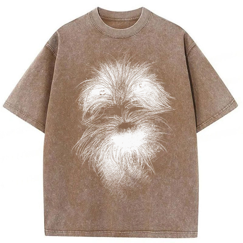 Cute Dogs Drawing Washed Unisex Tee