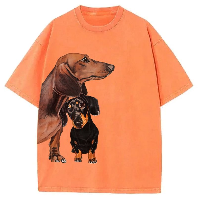 Cute Dachshund Washed Unisex Tee