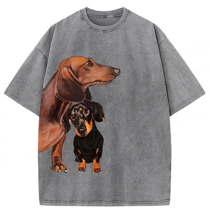 Cute Dachshund Washed Unisex Tee
