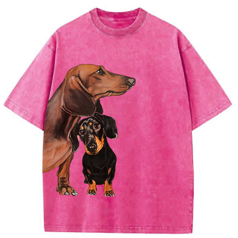 Cute Dachshund Washed Unisex Tee