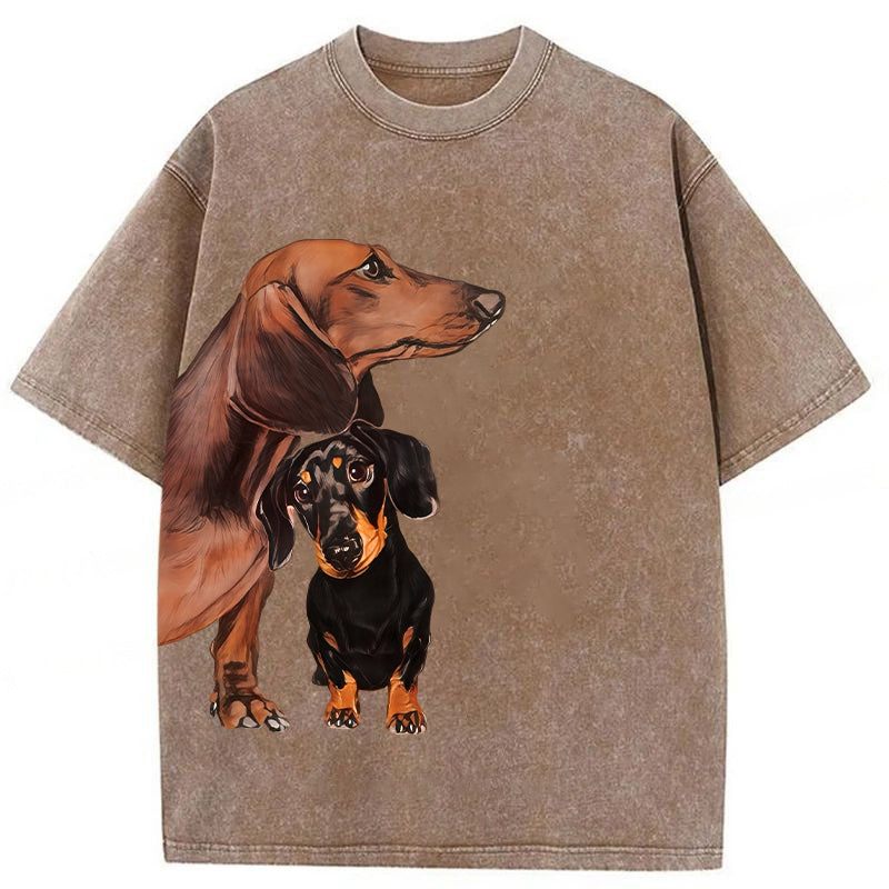 Cute Dachshund Washed Unisex Tee