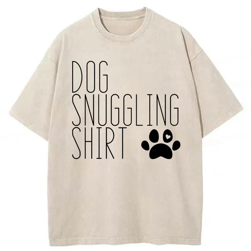 Dog Snuggling Washed Unisex Tee