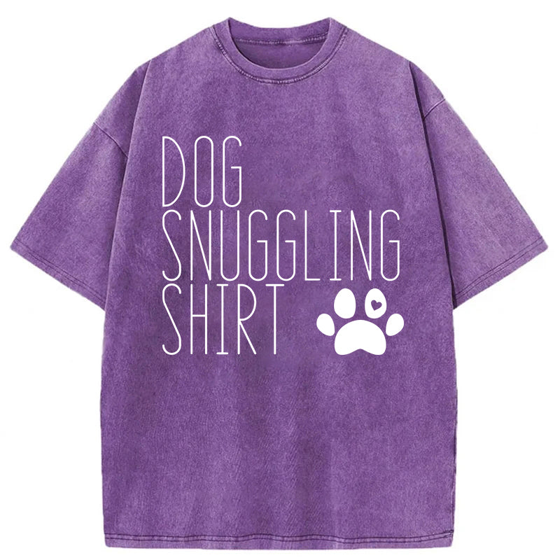 Dog Snuggling Washed Unisex Tee