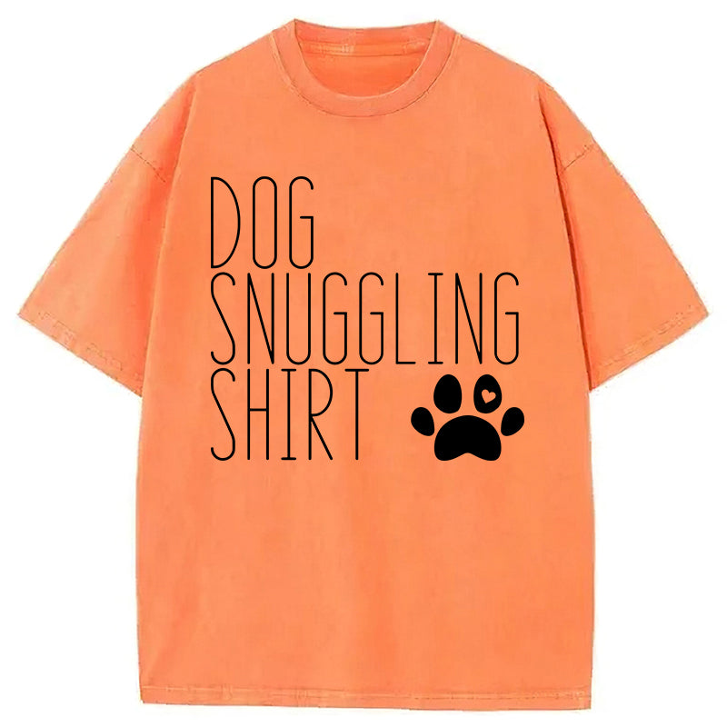 Dog Snuggling Washed Unisex Tee