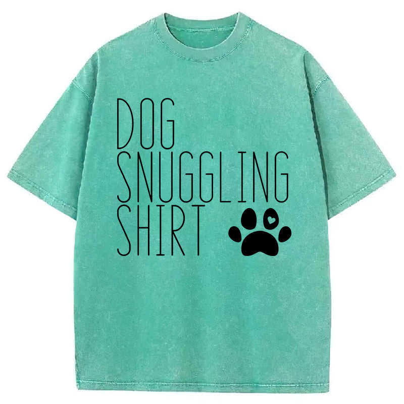 Dog Snuggling Washed Unisex Tee
