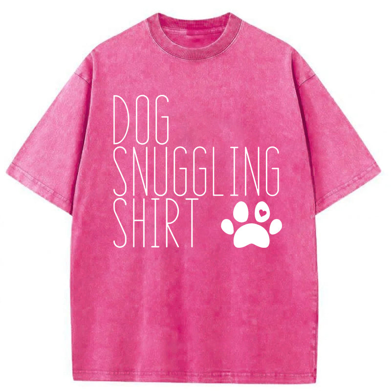 Dog Snuggling Washed Unisex Tee