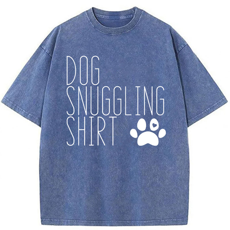 Dog Snuggling Washed Unisex Tee