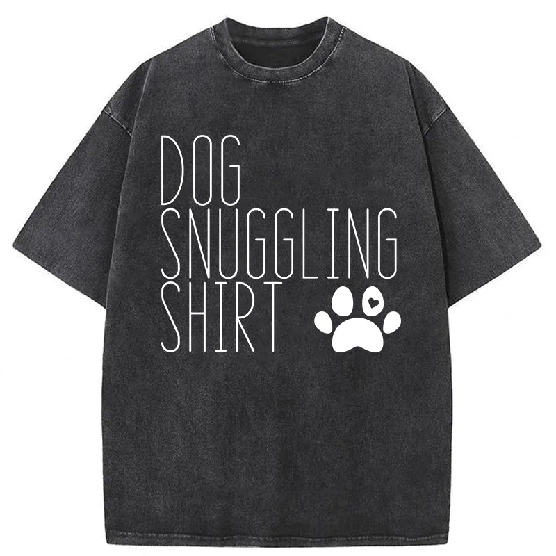 Dog Snuggling Washed Unisex Tee