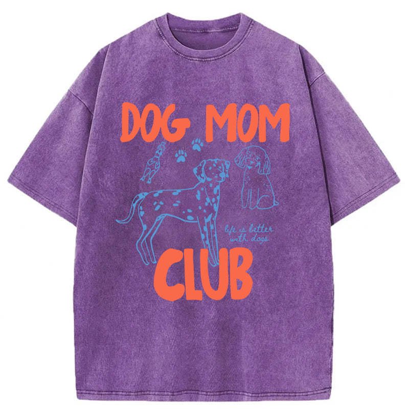Dog Mom Club Washed Unisex Tee
