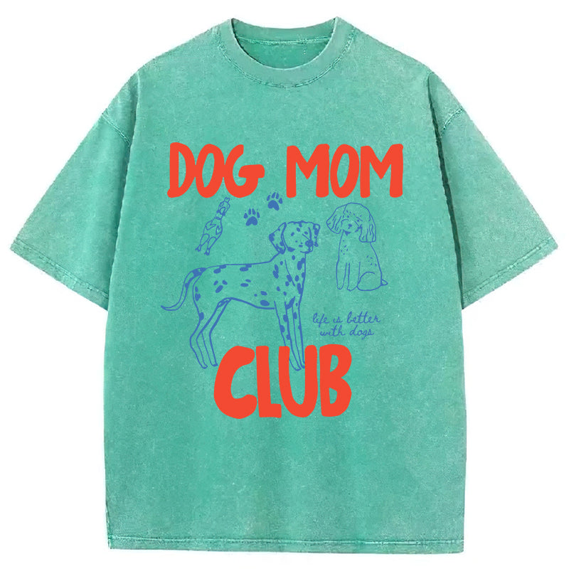 Dog Mom Club Washed Unisex Tee