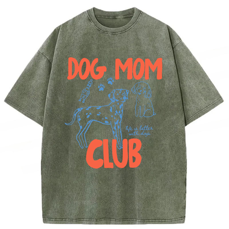 Dog Mom Club Washed Unisex Tee