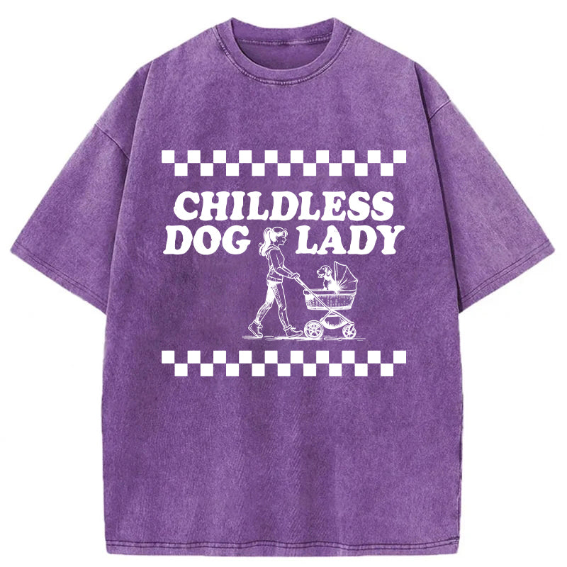 Childless Dog Lady Washed Unisex Tee