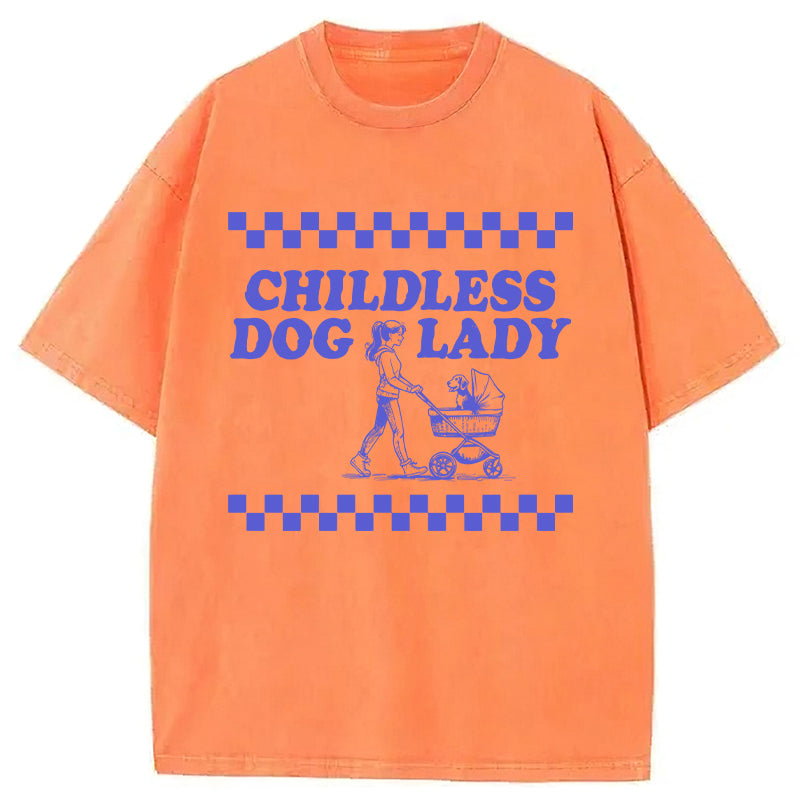 Childless Dog Lady Washed Unisex Tee