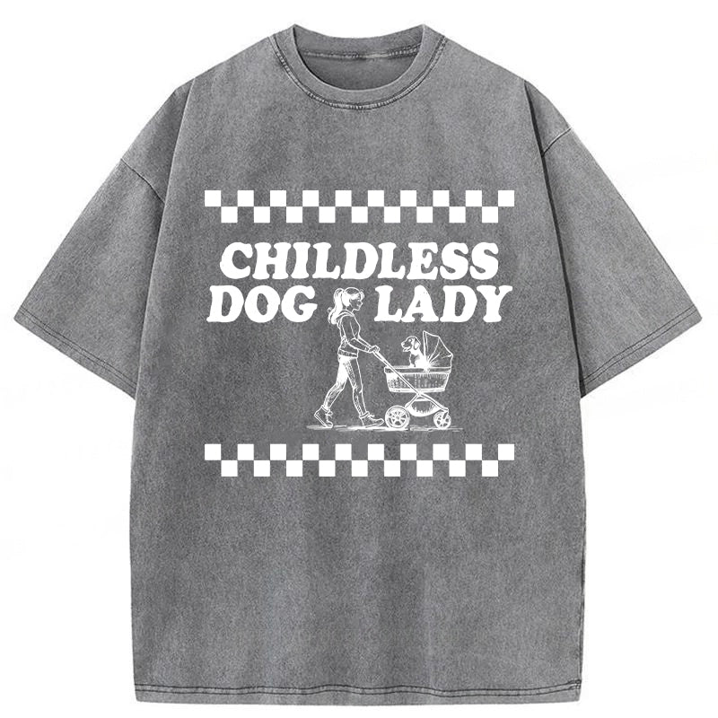 Childless Dog Lady Washed Unisex Tee