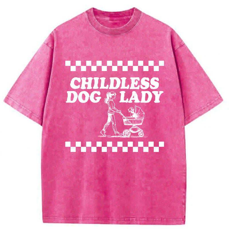Childless Dog Lady Washed Unisex Tee