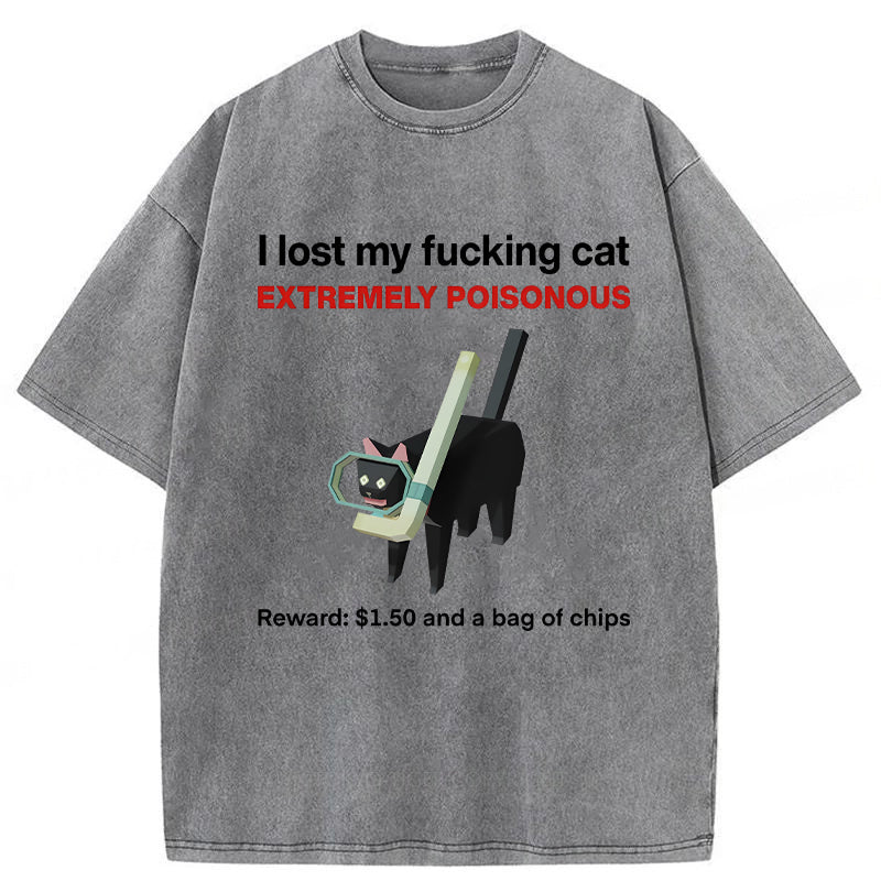 I Lost My Cat Meme Washed Unisex Tee