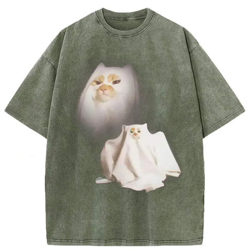 Ghost Kitten Washed Unisex Tee