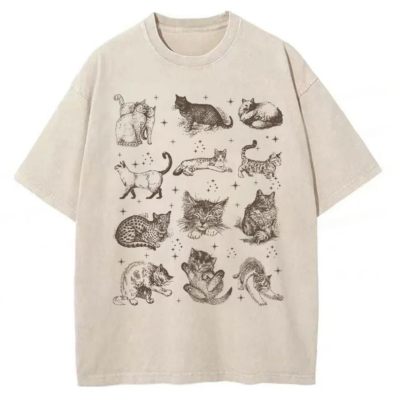 Y2k Kitten Washed Unisex Tee