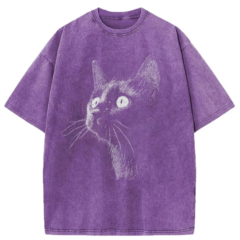 Vintage Black Cat Washed Unisex Tee