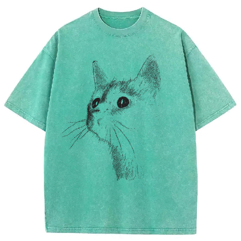 Vintage Black Cat Washed Unisex Tee