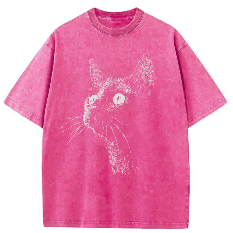 Vintage Black Cat Washed Unisex Tee