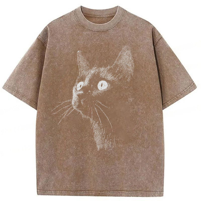 Vintage Black Cat Washed Unisex Tee