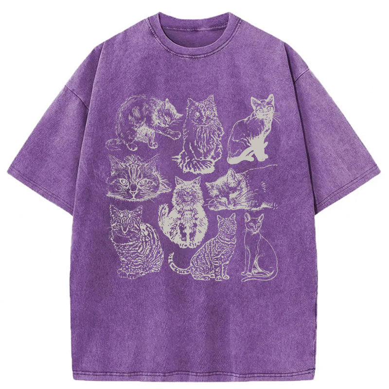 Cats Lover Washed Unisex Tee