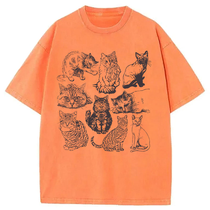 Cats Lover Washed Unisex Tee