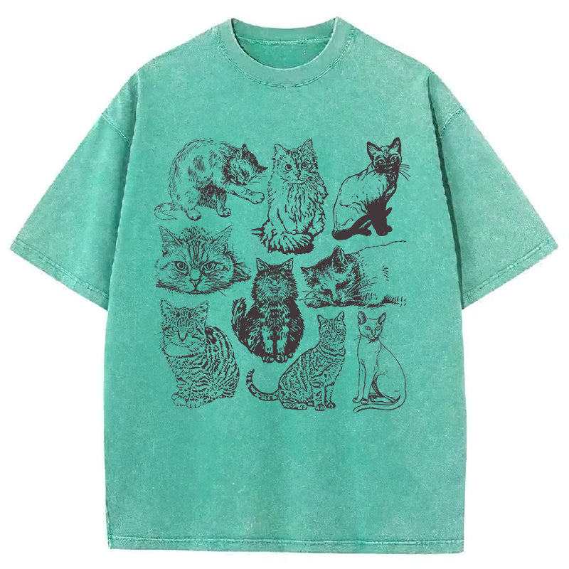 Cats Lover Washed Unisex Tee