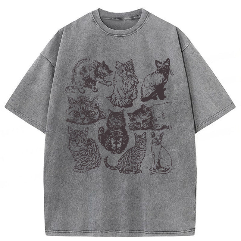 Cats Lover Washed Unisex Tee