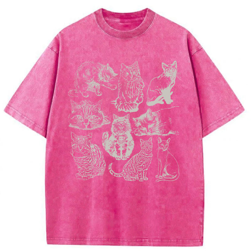 Cats Lover Washed Unisex Tee