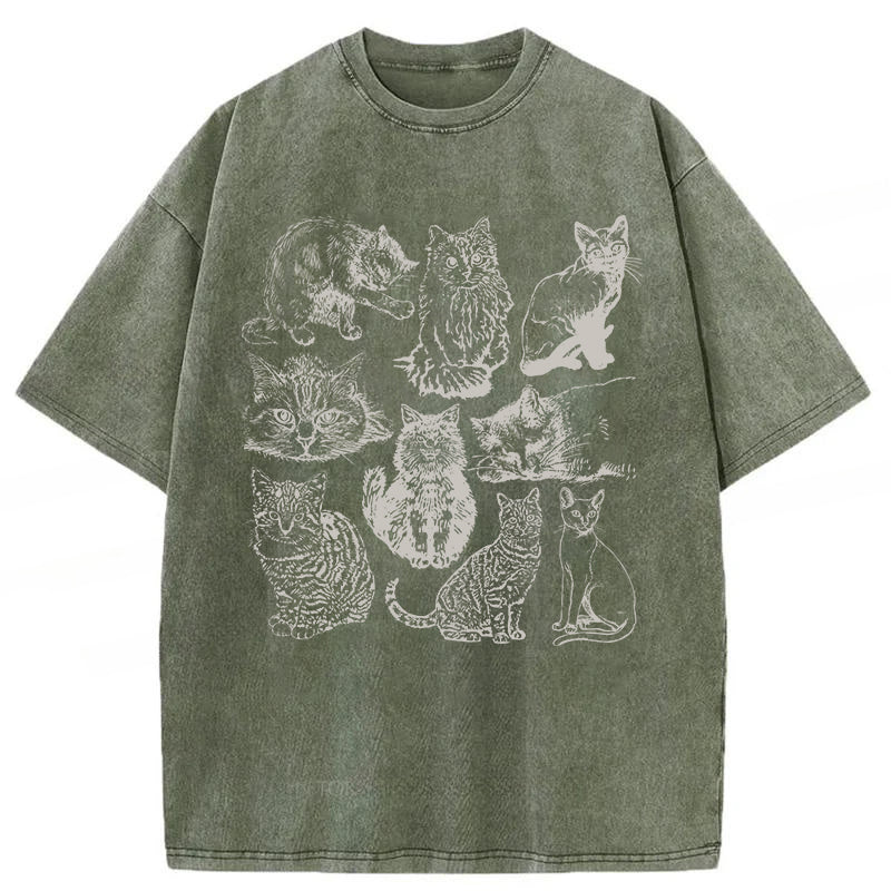 Cats Lover Washed Unisex Tee