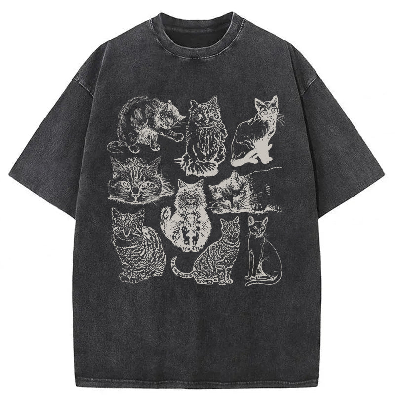 Cats Lover Washed Unisex Tee