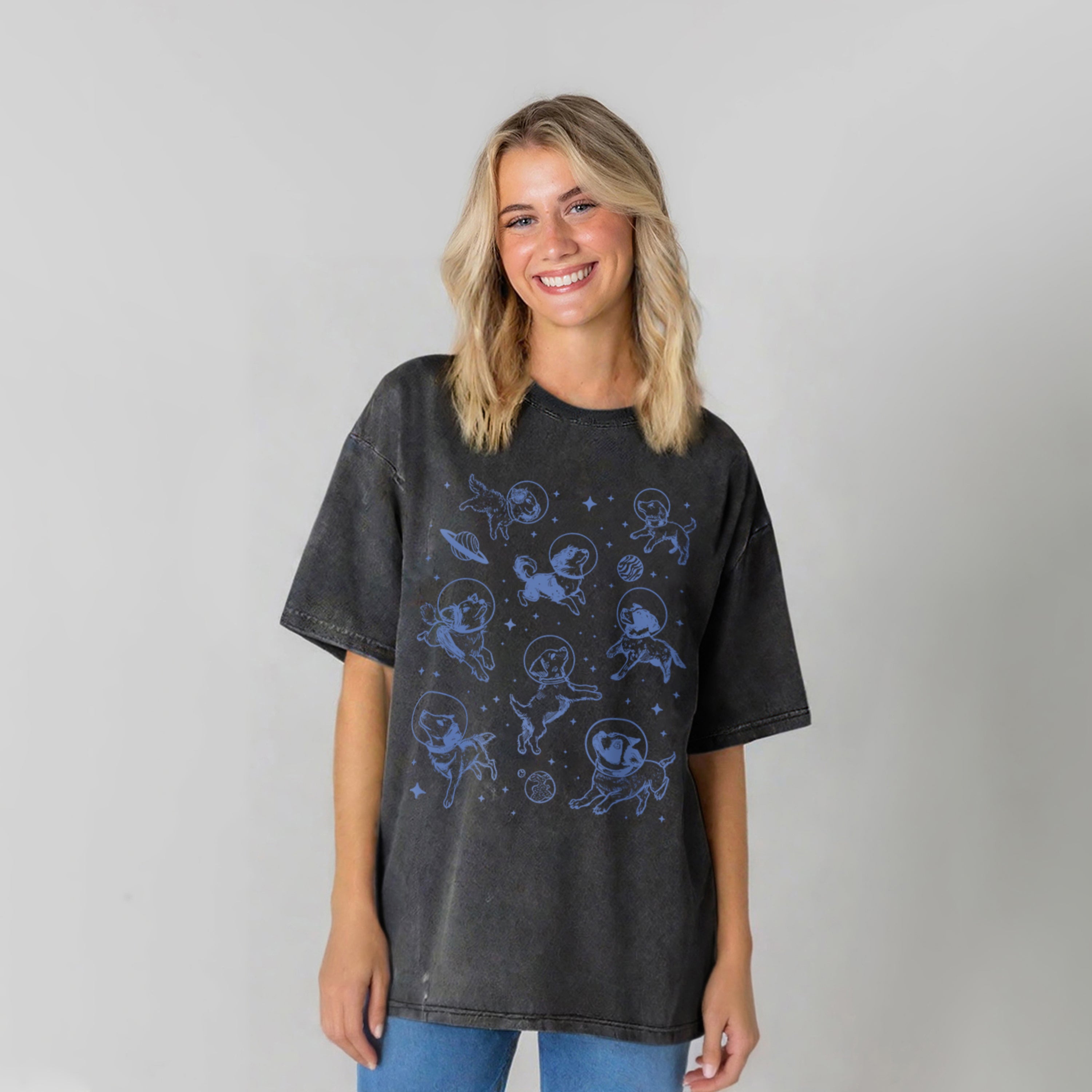 Dogs In Space Washed Unisex Tee