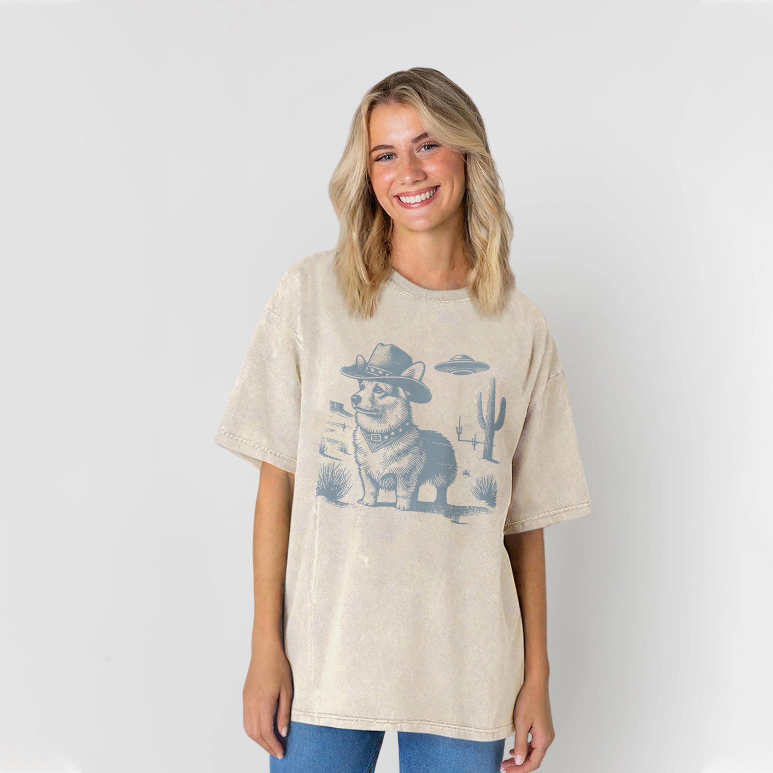 Corgi Washed Unisex Tee