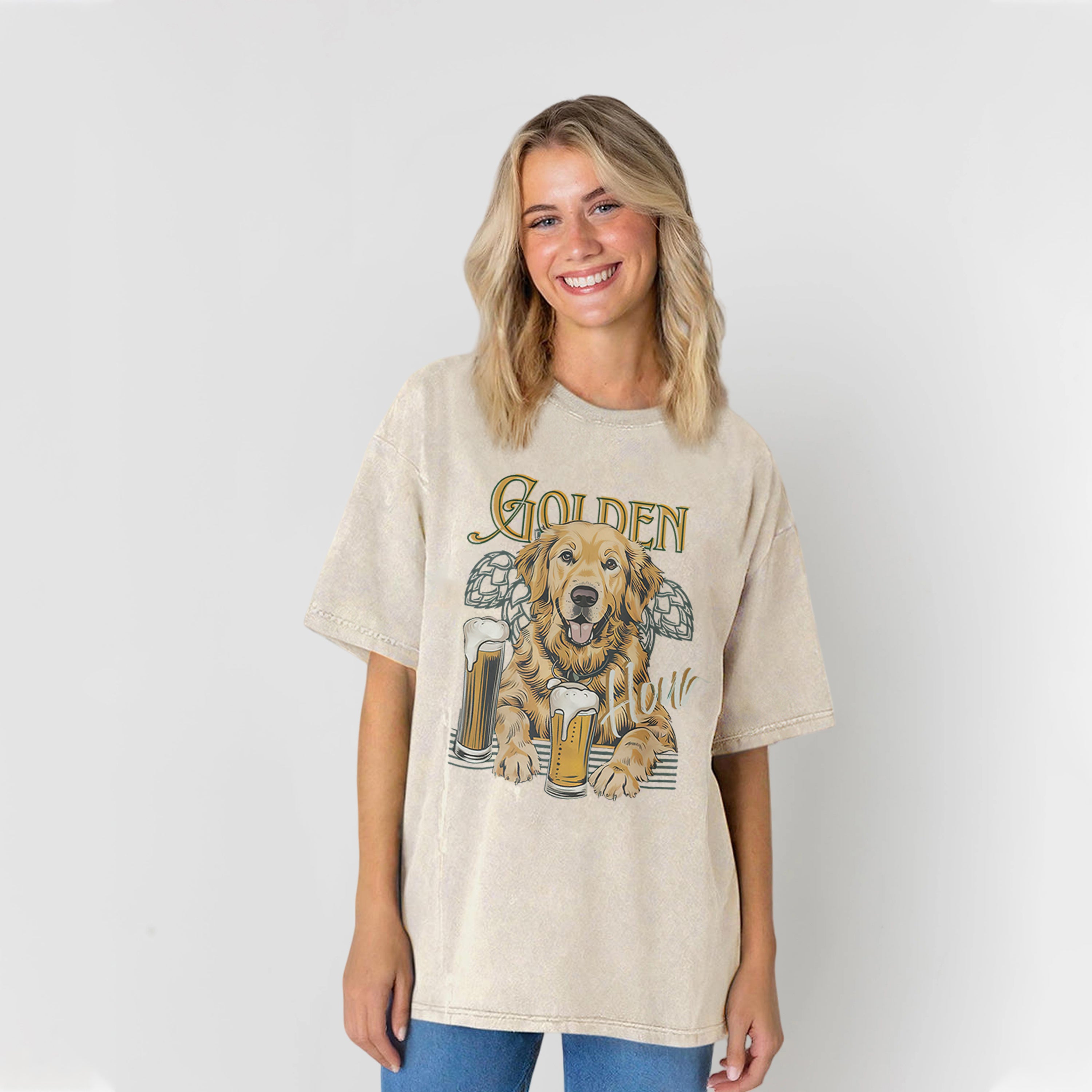 Funny Golden Hour Washed Unisex Tee