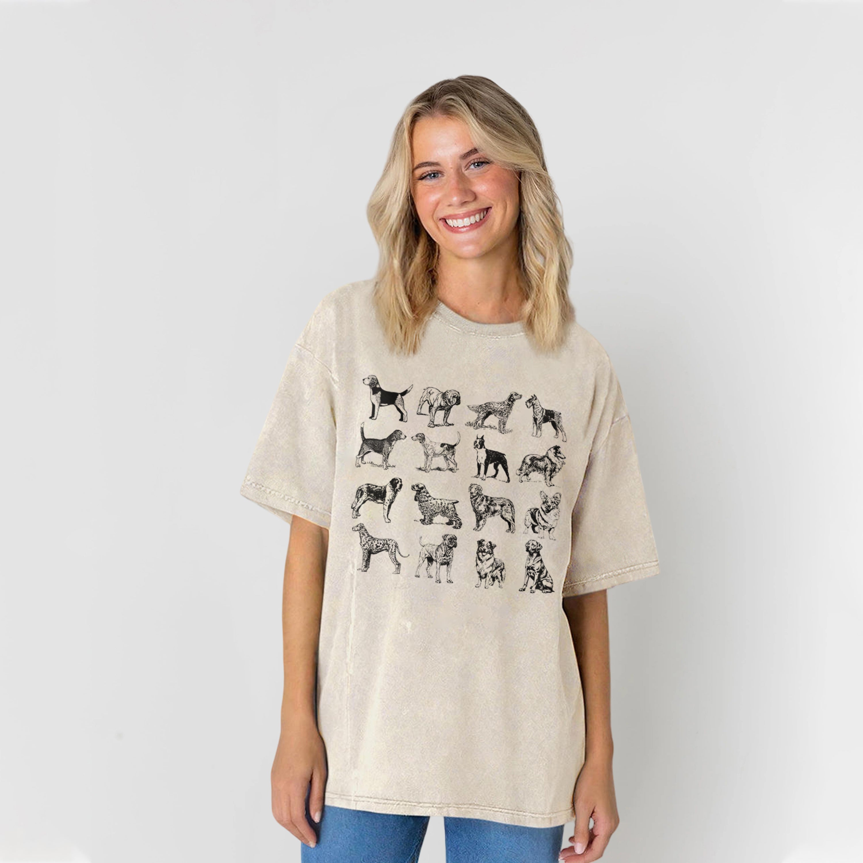 Vintage Dog Breeds Washed Unisex Tee