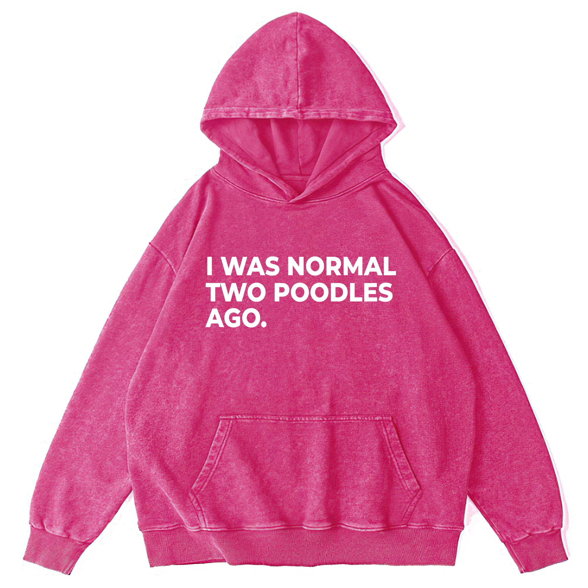 I Was Normal Two Poodles Ago Washed Unisex Hoodie