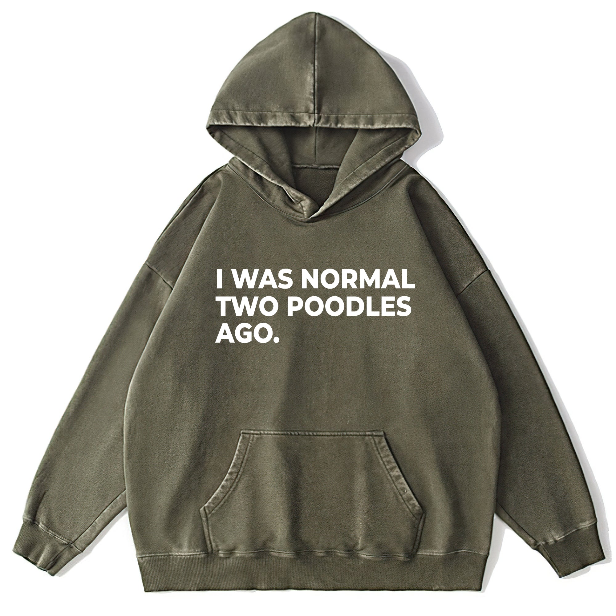 I Was Normal Two Poodles Ago Washed Unisex Hoodie