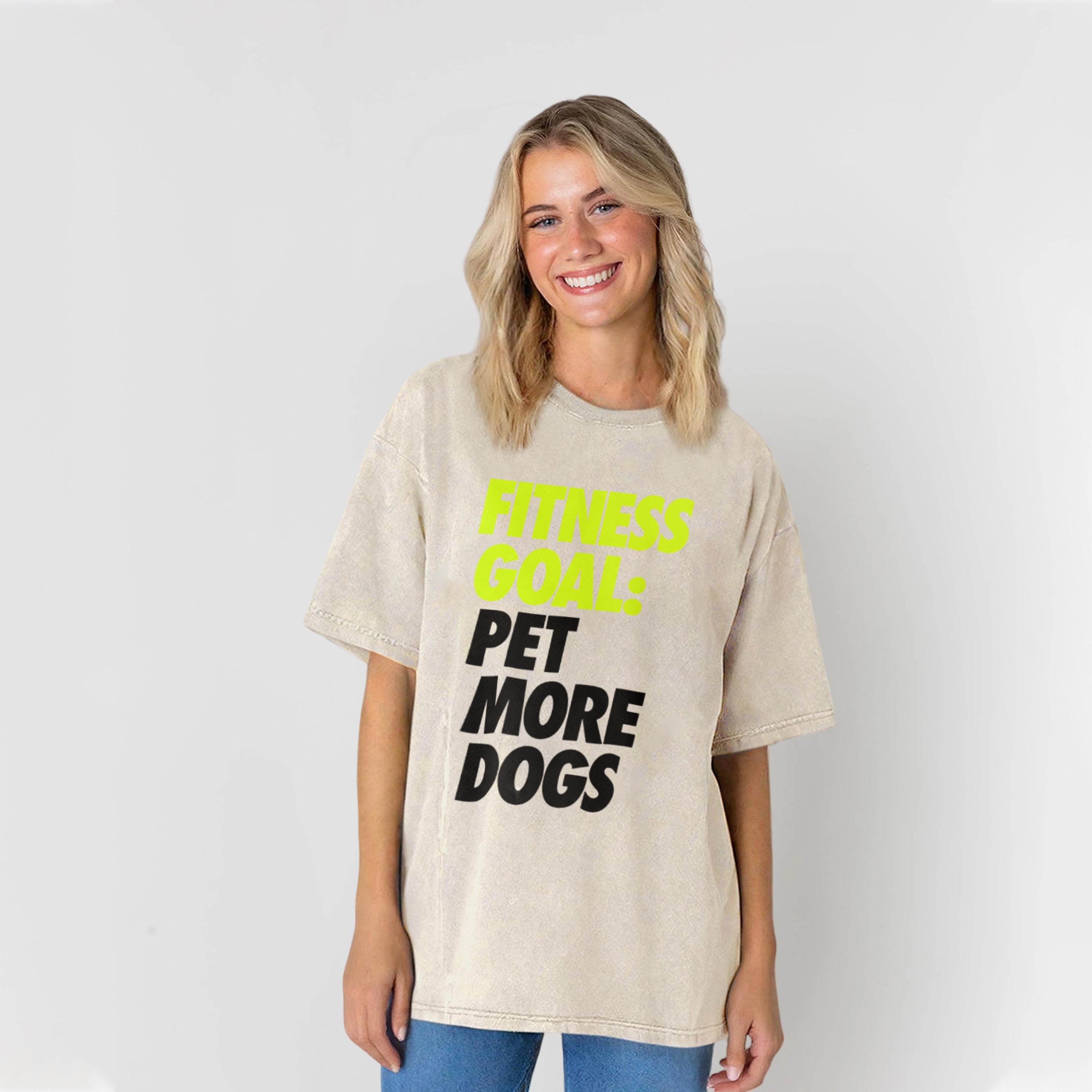 Fitness Goal Pet More Dogs Washed Unisex Tee