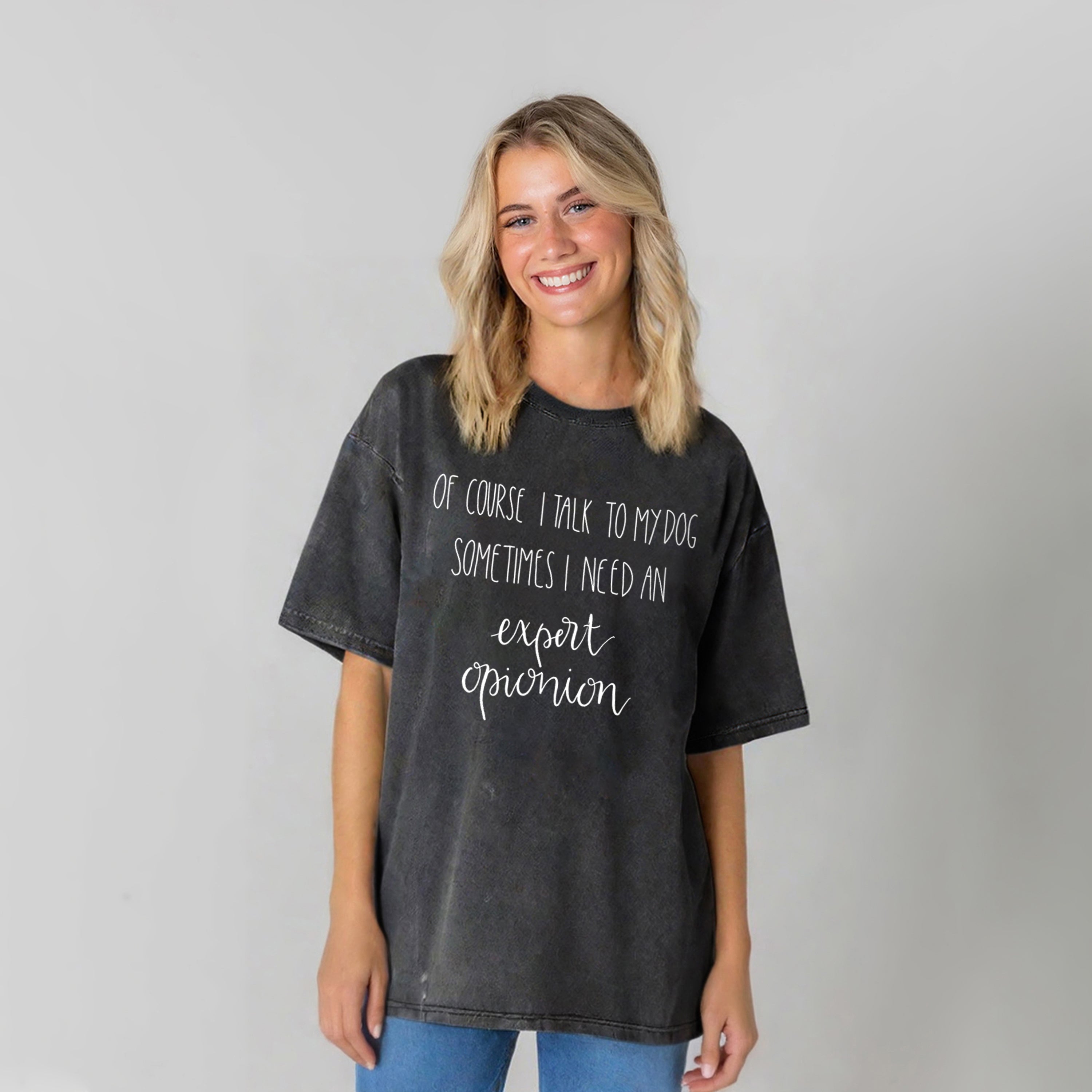 Of Course I Talk To My Dog Washed Unisex Tee