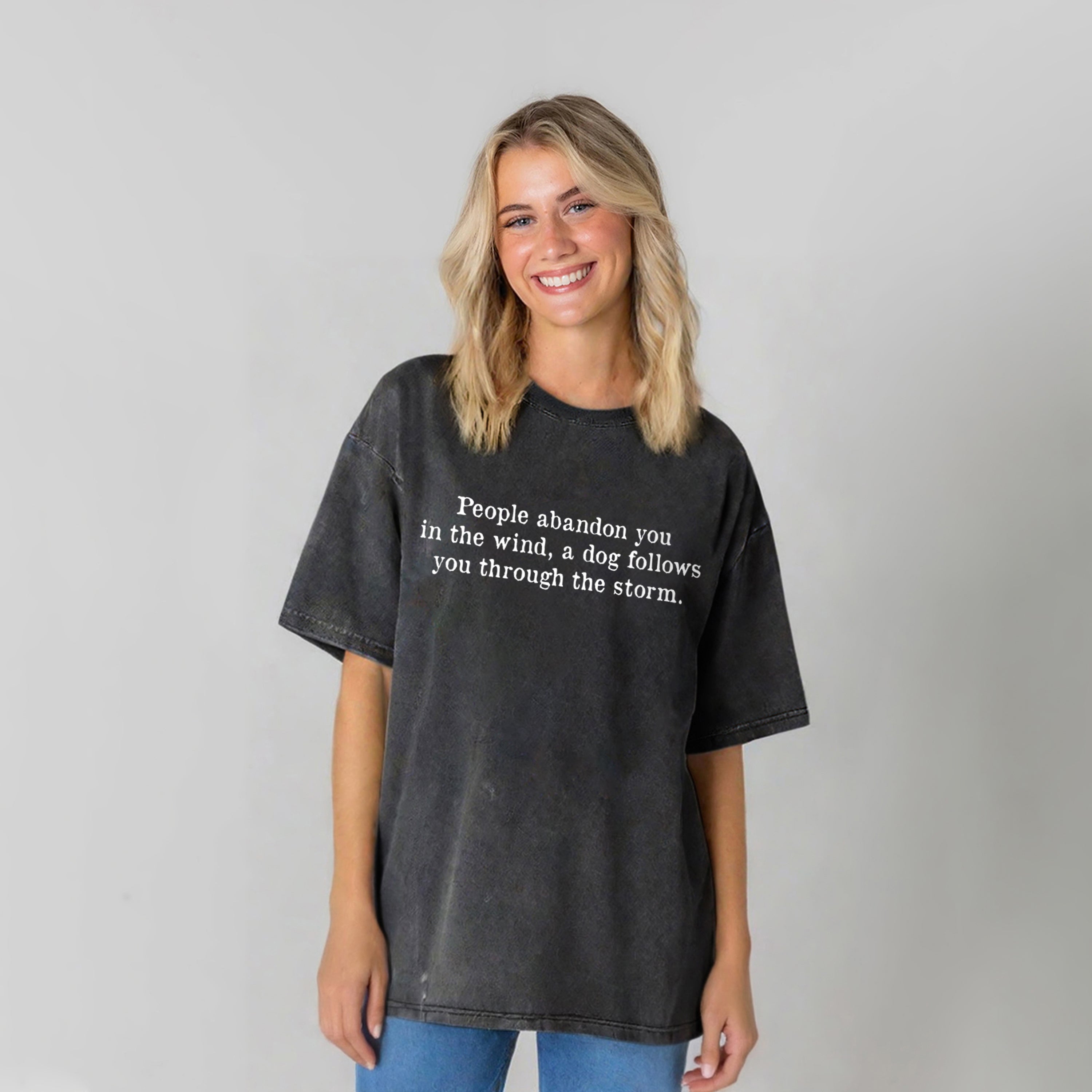 A Dog Follows You Washed Unisex Tee